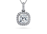 Cushion Diamond Pendant in Platinum